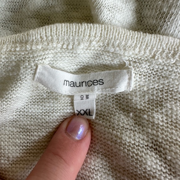 Maurices cream colored sweater with beautiful lace detail, size XXL - Picture 7 of 9